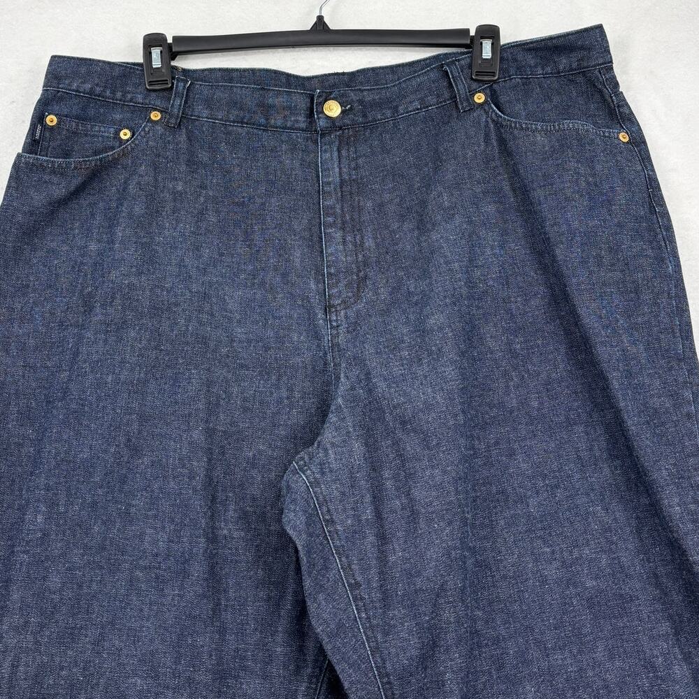 Ralph Lauren High Rise Jeans Size 22W Dark Wash 100% Cotton Straight Y2K - Picture 2 of 11